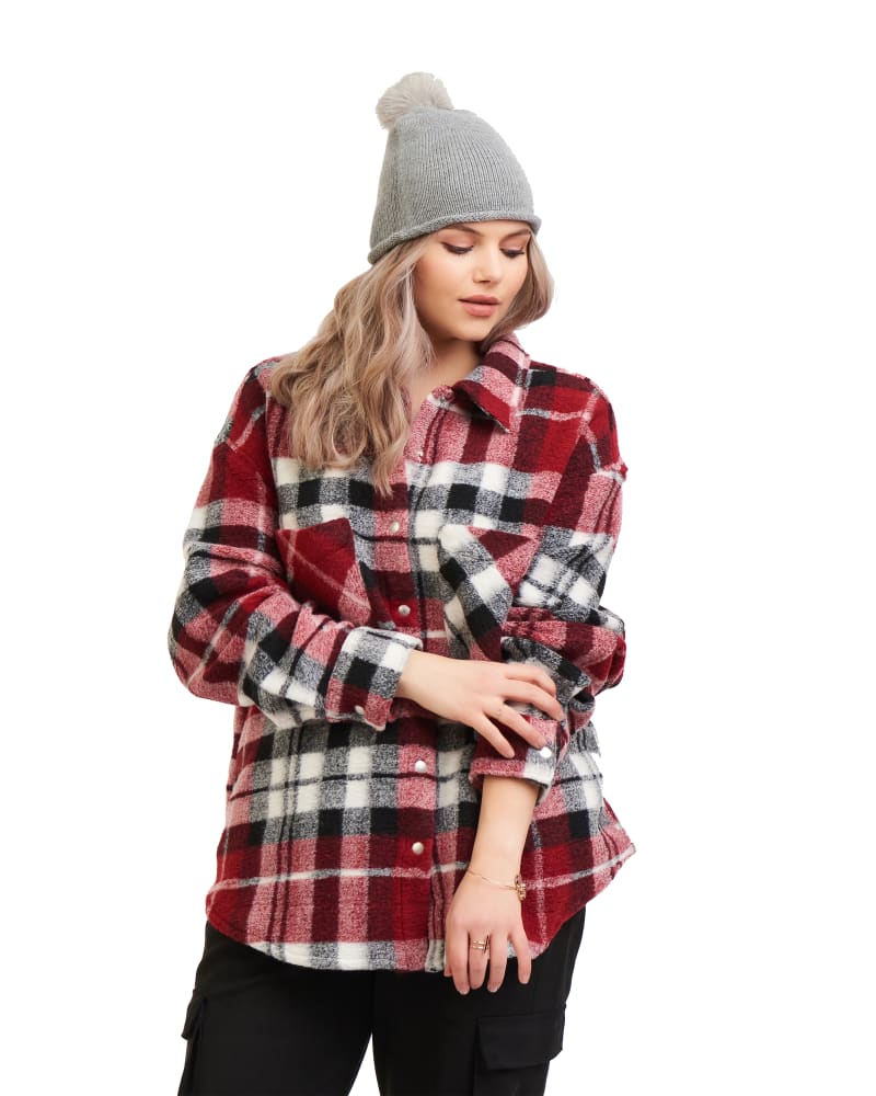 Front of plus size Florence Plaid Shirt Jacket by Dex Plus | Dia&Co | dia_product_style_image_id:171508